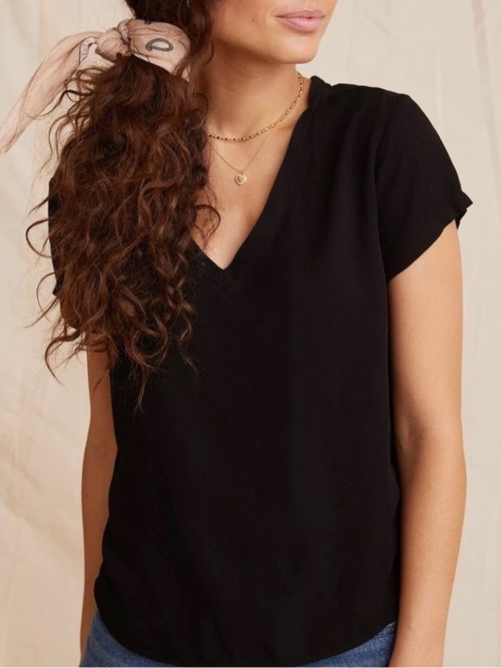Anthropologie Cloth & Stone V-Neck Short Sleeve Tee